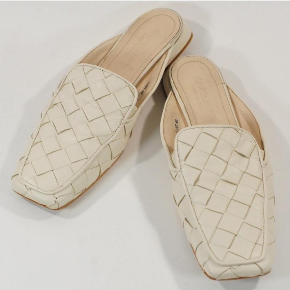 NAPOLEONI Made In Italy Leather Woven Mules